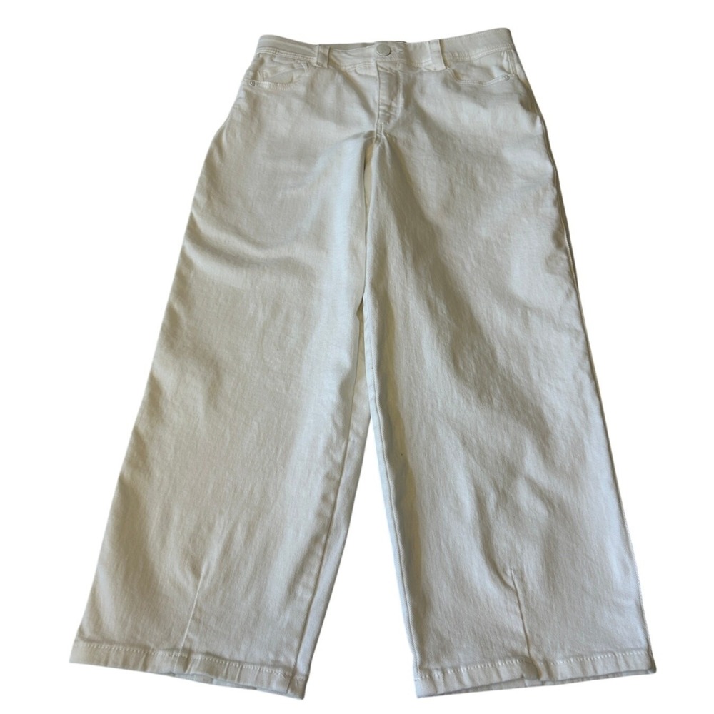 Democracy Women's Ab Technology Ankle Jeans White Stretch Elastic Waist Size 10